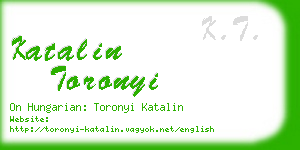 katalin toronyi business card